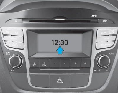 Hyundai Tucson: Cup holder. To set the time: