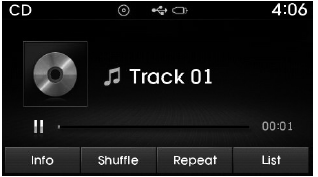 Hyundai Tucson: Radio mode. While playing, press the  
