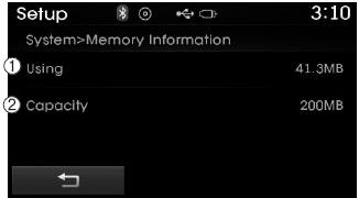 Hyundai Tucson: <b>System Setting</b>. This feature displays information related to system memory.