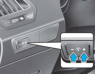 Hyundai Tucson: Instrument cluster. When the vehicle's parking lights or headlights are on, press the illumination