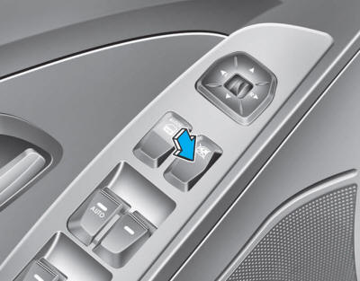 Hyundai Tucson: Windows. The driver can disable the power window switches on the passengers’ doors by