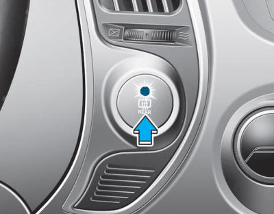 Hyundai Tucson: Defroster. The defroster heats the window to help remove frost, fog and thin ice from the