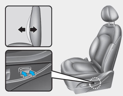 Hyundai Tucson: <b>Manual adjustment</b>. Lumbar support (for driver’s seat, if equipped)
