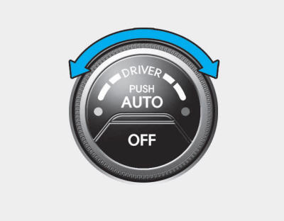 Hyundai Tucson: Automatic climate control system. 2. Set the temperature control knob to the desired temperature.