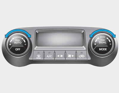 Hyundai Tucson: Automatic climate control system. Use the temperature control knob to set the desired temperature in the cabin.