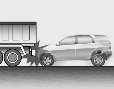 Hyundai Tucson: Occupant Classification System (OCS). Just before impact, drivers often brake heavily. Such heavy braking lowers the