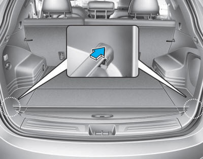 Hyundai Tucson: <b>Floor mat anchor(s)</b>. 1. Push in the guide pin.