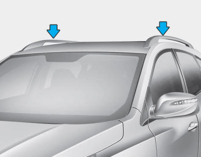 Hyundai Tucson: Roof rack. If the vehicle has a roof rack, you can load cargo on top of your vehicle.