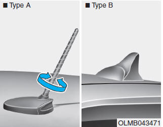 Hyundai Tucson: Audio system. Your vehicle uses a roof antenna to receive both AM and FM broadcast signals.