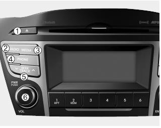 Hyundai Tucson: Audio Head Unit (for XM RADIOTM equipped model). 1.  (EJECT)