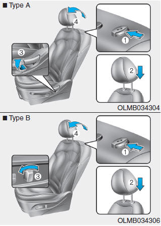 Hyundai Tucson: Headrest. To reinstall the headrest :