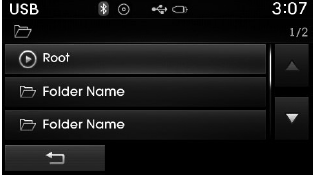 Hyundai Tucson: USB Mode. Once the desired folder is displayed, press the