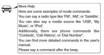Hyundai Tucson: <b>Voice recognition</b>. End voice command.