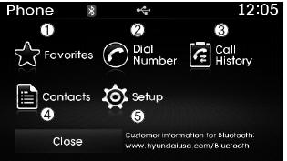 Hyundai Tucson: <b>Using My Music Mode</b>. 1) Favorite : Up to 20 frequently used contacts saved for easy access