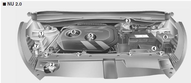 Hyundai Tucson: Engine compartment. 