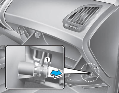 Hyundai Tucson: Climate control air cleaner Hyundai Tucson: Climate control air cleaner. 2. Remove the support rod.